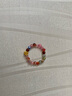 樂喵【樂喵】彩虹碧璽戒指女小碧璽圓珠仿蜜蠟銀錢幣彩色仿水晶戒指環(huán) 碧璽銀錢幣戒指 B01-201 均碼 曬單實(shí)拍圖