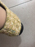 百麗踏尖頭單鞋女2024春秋新款小香風(fēng)淺口氣質(zhì)百搭拼色金屬扣軟底平底鞋 杏色扣升級版 36 曬單實(shí)拍圖