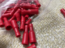 資冠 PVC子彈頭對(duì)接冷壓端子連接器公母電線對(duì)接頭 紅色0.5-1.5平方 50套 曬單實(shí)拍圖