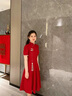 蘭卡·羅妮中式旗袍敬酒服新娘酒紅色小個子結(jié)婚訂婚禮服連衣裙平時可穿甜美 酒紅色 S 曬單實拍圖