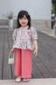 mlgt kids童裝女童碎花連衣裙夏季新款女寶寶套裝公主裙兒童短袖夏裝 玫紅套裝 90 cm 曬單實(shí)拍圖