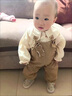 暖冬鴨鴨女童背帶褲套裝長(zhǎng)袖2024韓版網(wǎng)紅寶寶衣服時(shí)髦可愛(ài)潮嬰兒潮衣 卡其色小熊套裝 66 曬單實(shí)拍圖