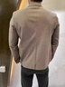 皮爾卡丹（pierre cardin）2025春秋男士西服外套韓版潮流休閑長(cháng)款修身痞帥格子毛呢西裝 卡其色 2XL 建議 150-170斤 曬單實(shí)拍圖