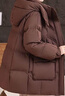 恒源祥羽絨服女中長(cháng)款冬季新款2025連帽加厚時(shí)尚寬松保暖中年媽媽裝外套 巧克力色 XL 建議95-115斤 曬單實(shí)拍圖