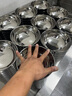 克洛迪雅304不銹鋼泡面碗家用湯碗面碗成人學(xué)生食堂碗家用沙拉碗打飯碗 雙層304 18cm大碗 10只裝 曬單實(shí)拍圖