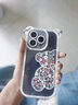 帝仕信（DISHIXIN） 碎花小熊帶掛繩蘋果手機殼iphone全包防摔蘋果iphone手機保護套 【坐姿熊殼+掛繩】 iPhone 14 Pro 曬單實拍圖