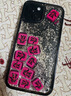 巴蒂尼 好運流沙發(fā)財文字適用蘋(píng)果16promax手機殼iPhone15新款14保護套13Pro超仙女款12全包防摔 流動(dòng)玫紅麻將發(fā)-透黑流沙 iPhone 14 曬單實(shí)拍圖