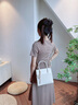 CUG輕奢品牌包包女包2025新款女士手提包單肩斜跨包女生日禮物送女友 米白色 精美禮盒包裝 送禮佳品 曬單實(shí)拍圖