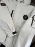 鴨鴨短款羽絨服男2025冬季新款加厚工裝保暖情侶款寬松連帽外套衣服 米白色 XL 曬單實(shí)拍圖