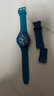 適用于斯沃琪Swatch SUSB401 SUSW402 SUSN401 SUSR401硅膠表帶男女 松石藍 20mm 曬單實(shí)拍圖