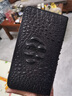 尊爵狼鱷魚(yú)皮錢(qián)包男真皮長(cháng)款高檔新款時(shí)尚商務(wù)大容量錢(qián)包潮生日禮物禮盒 雙層黑色 曬單實(shí)拍圖