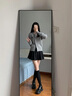 HIPPATIA百褶裙女2025秋季新款高腰顯瘦學院風JK半身制服裙大碼a字短裙爵士黑 【秋冬款MN001】M (建議95-105斤) 曬單實拍圖
