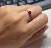 雅隱鴿血紅色石榴石戒指女S925銀輕奢指環(huán)生日禮物送朋友開(kāi)口可調節 玫瑰金色石榴石戒指活口（會(huì )掉色） 曬單實(shí)拍圖