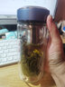 萬(wàn)象雙層玻璃杯鵝蛋形水杯男女士高顏值帶濾網(wǎng)泡茶杯便攜車(chē)載加厚杯子 V270-灰藍色360ml 曬單實(shí)拍圖