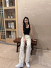 ANED小個子工裝褲女春夏季2025新款美式直筒運動褲窄版闊腿沖鋒登山褲 米白色【小個款】160cm以下 XL:116-125斤 曬單實拍圖
