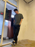 依郎酷男士短袖t恤男寬松純棉上衣服重磅半袖男生印花夏季打底衫體恤潮 深灰色 XL 【130-150斤】 曬單實(shí)拍圖
