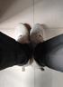 特步男鞋運動休閑鞋春夏網(wǎng)面透氣輕便復(fù)古老爹休閑鞋 銀色/帆白  曬單實拍圖