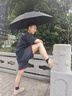 川布【德國】雨傘高能全自動暴雨專用男士大號加厚反向折疊便攜傘 黑武士【雙骨抗風+安全反光條+超大抗風】 曬單實拍圖