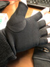 南極人半指手套男春秋保暖寫(xiě)字辦公打字開(kāi)車(chē)防寒露趾半截半指手套男 黑色【棉布】更舒適 均碼 曬單實(shí)拍圖