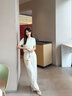 香影【防曬西裝褲】速干涼感闊腿褲女2025夏季新款高腰米白直筒褲 米色 S 曬單實(shí)拍圖