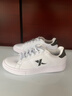 特步板鞋男鞋運動(dòng)鞋皮面防水防滑經(jīng)典百搭小白鞋子男款男士春秋休閑鞋 新白色/黑 42 曬單實(shí)拍圖