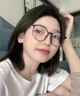 Jimmy Orange防藍(lán)光圓框斯文學(xué)生百搭韓版近視男女素顏文藝眼鏡9100冷茶色 曬單實(shí)拍圖