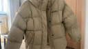 美力城泡芙短款連帽鵝絨服新款氣質(zhì)保暖加厚羽絨服外套豆綠色  S (155) 曬單實(shí)拍圖