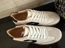 名郎品牌男鞋2025新款真皮透氣軟底休閑板鞋男舒適平底牛皮增高德訓鞋 米白色 41 曬單實(shí)拍圖