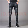 圣彬霸2026牛仔褲新款男士網(wǎng)紅男褲潮牌破洞乞丐修身男式小腳褲潮流修身 36 曬單實(shí)拍圖