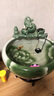 埔勒森（PULESEN）景德鎮陶瓷魚(yú)缸流水噴泉家用小金魚(yú)缸大號養魚(yú)盆客廳加濕裝飾造景 綠荷+流水器擺件+6禮 特大50*50*48CM 曬單實(shí)拍圖