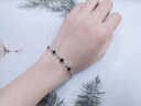 翰德思幸運四葉草手鏈女S925銀浪漫告白飾品送女友生日七夕情人節禮物 黑瑪瑙幸運四葉草手鏈 曬單實(shí)拍圖