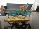 法帝班奧 FADYBORL祥龍獻(xiàn)瑞銅龍擺件工藝品生肖金屬龍客廳辦公室桌裝飾喬遷禮物 祥龍獻(xiàn)瑞冰裂綠  中號 曬單實拍圖