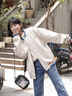 莫代爾棒球服外套女2025春秋季新款女裝初高中學(xué)生寬松時(shí)尚潮流夾克上衣 杏色 L 100-120斤 曬單實(shí)拍圖