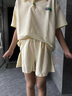 G.DUCKKIDS童裝女童夏裝套裝24新款兒童衣服女夏季洋氣女大童短袖短褲運(yùn)動(dòng)裝 杏色 150 適合140-150cm年齡11-12歲 曬單實(shí)拍圖