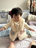G.DUCKKIDS兒童馬甲女童洋氣可愛(ài)毛毛背心嬰兒秋冬季加厚加絨羊羔毛保暖馬甲 米色 90 曬單實(shí)拍圖