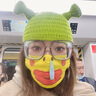 美倫玫痞幼同款搞怪史萊克針織套頭帽子綠色女秋冬保暖可愛(ài)卡通毛線(xiàn)帽男 史萊克基礎(chǔ)款 頭圍（55-62） 曬單實(shí)拍圖