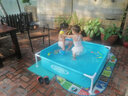 INTEX嬰兒游泳池兒童方形夾網(wǎng)支架水池幼兒寶寶浴盆戲水釣魚(yú)池家庭家用 藍色-方形管架水池 曬單實(shí)拍圖