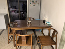 溪木工坊 新中式實木餐桌椅組合老榆木餐廳家具簡約小戶型長方形吃飯桌子 1.38米 曬單實拍圖