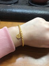 杜大生珠寶古法黃金手鐲女999足金福字傳承手鏈小金珠轉運珠手串男 【?！孔止欧ㄊ宙溂s3.2-3.4g 曬單實(shí)拍圖