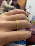 中鑫珠寶 黃金情侶對戒男女款999足金卡家戒指素圈寬版時(shí)尚個性金戒指 5.91克（22圈號） 曬單實(shí)拍圖