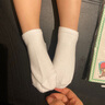 艾舞戈兒童船襪女童秋季棉防滑淺口襪子中大童襪透氣隱形練功舞蹈襪短襪 白色-棉短襪（裝） 5雙 S （參考鞋碼24-33碼） 曬單實拍圖