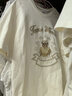 Teenie Weenie小熊女裝短袖T恤25夏季新款萬(wàn)針刺繡藍(lán)色學(xué)院風(fēng)上衣 乳白色 S 曬單實(shí)拍圖