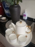 漢茗歐式耐高溫茶具套裝景德鎮陶瓷水具茶壺客廳家用喬遷送禮杯子套裝 【8件套/帶可旋轉托盤(pán)】禮盒裝 曬單實(shí)拍圖