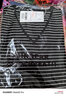 深呼吸DEEP BREATH女裝簡約休閑V領修身條紋莫代爾短袖T恤女A301159 黑 XL (5碼) 曬單實拍圖