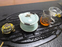 76茶業(yè)汝窯蓋碗陶瓷功夫茶具單個(gè)大號茶碗帶蓋手抓壺耐熱防燙功夫茶具 蓋碗+230ml公杯茶漏+6杯套裝 曬單實(shí)拍圖
