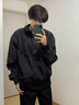 良茨三防飛行夾克外套男加棉加厚秋冬一整套立領(lǐng)棒球服外套工裝沖鋒衣 黑色夾克 XL 120-150斤 曬單實(shí)拍圖