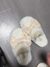 JTTCAC日本仙女風(fēng)蝴蝶結(jié)棉拖鞋女秋冬時尚少女心室內(nèi)保暖ins毛絨棉拖鞋 米白色 36-37 曬單實拍圖