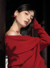 派吉鯊圣誕紅色一字肩上衣針織衫女秋冬季小眾性感辣妹內(nèi)搭長袖 酒紅色【版】 S 80-5-95 曬單實(shí)拍圖