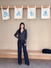 玖姿·安娜蔻美式休閑原色天絲新疆棉闊腿褲牛仔褲女2024冬款 深藍 S 曬單實拍圖