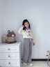 小豬彼特女童闊腿褲兒童2025新款窄版褲子運(yùn)動(dòng)褲春秋款女大童秋冬直筒加絨 15046淺灰色 160 cm 曬單實(shí)拍圖